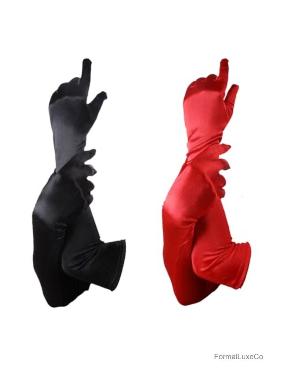 2 Pairs Long Opera Satin Party Gloves 1920s Flapper Elbow